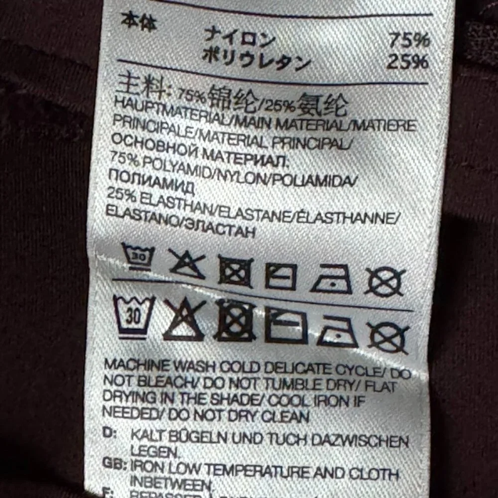 Y-3 Womens M Full Length Leggings Adidas Burgundy Wine Yohji Yamamoto Athletic - Picture 8 of 9